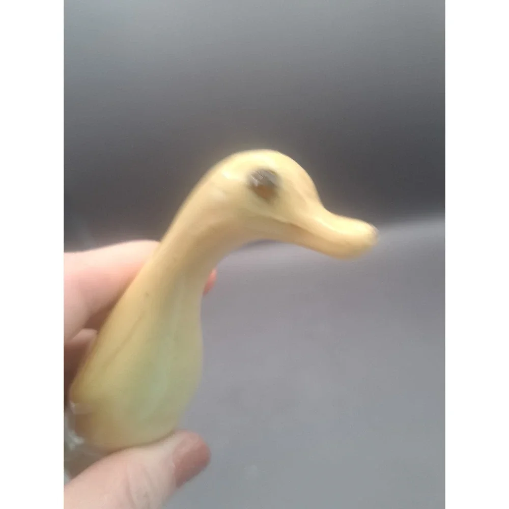 Vintage Plastic Yellow MCM Penguin FIGURINE Rhinestone Eyes Hong Kong
